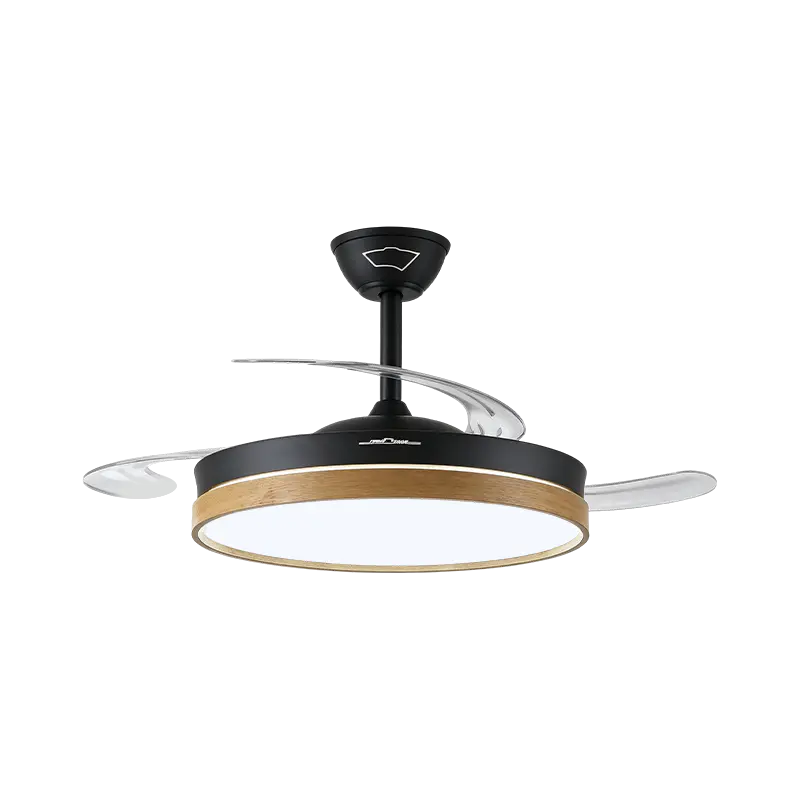 Luce per ventilatore retrattile con venature del legno rustico
