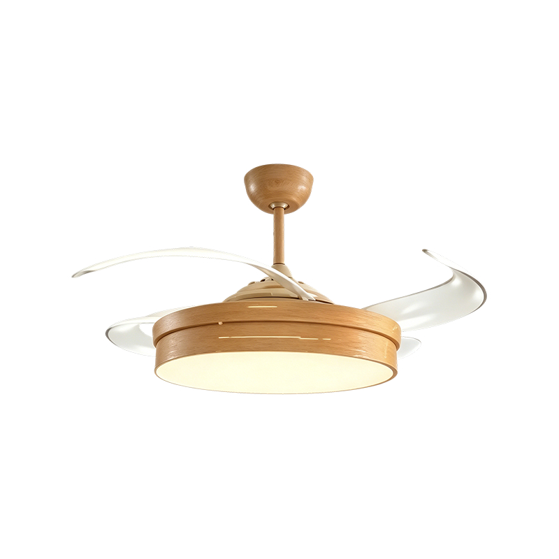 Luce per ventilatore retrattile con venature del legno rustico Luce per ventilatore retrattile con venature del legno rustico