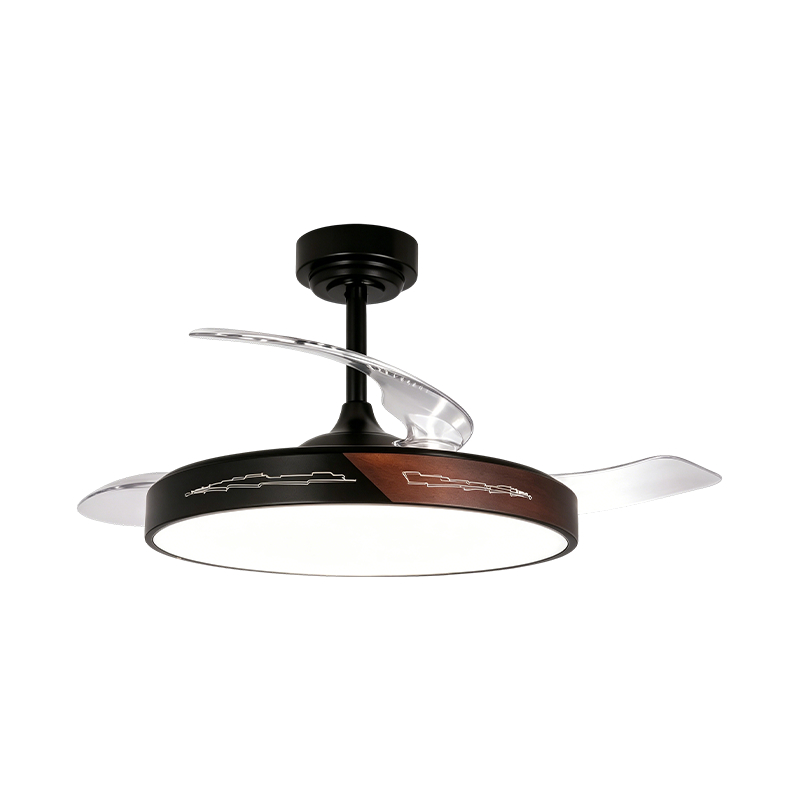 Luce per ventilatore retrattile con venature del legno rustico Luce per ventilatore retrattile con venature del legno rustico