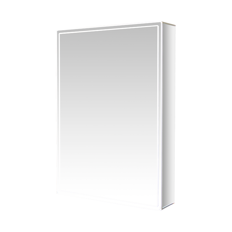 Armadietto con specchio da bagno a LED ad anta singola con specchio per il trucco antiappannamento Armadietto con specchio da bagno a LED ad anta singola con specchio per il trucco antiappannamento