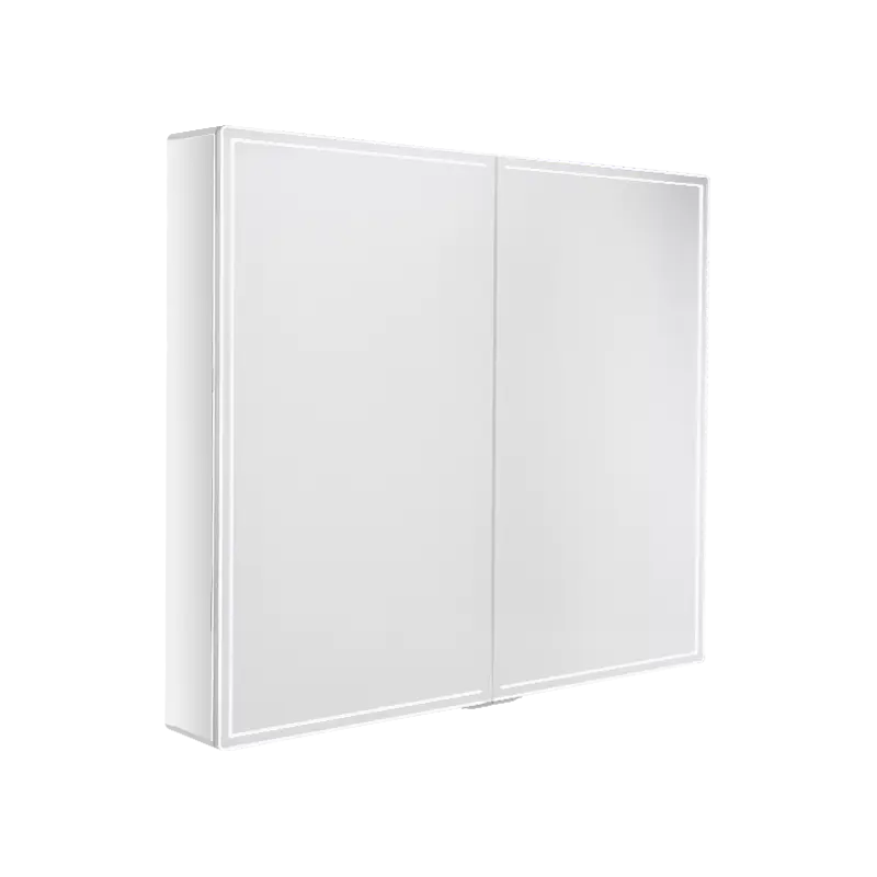Armadietto a specchio retroilluminato intelligente a doppia anta con interruttore magnetico