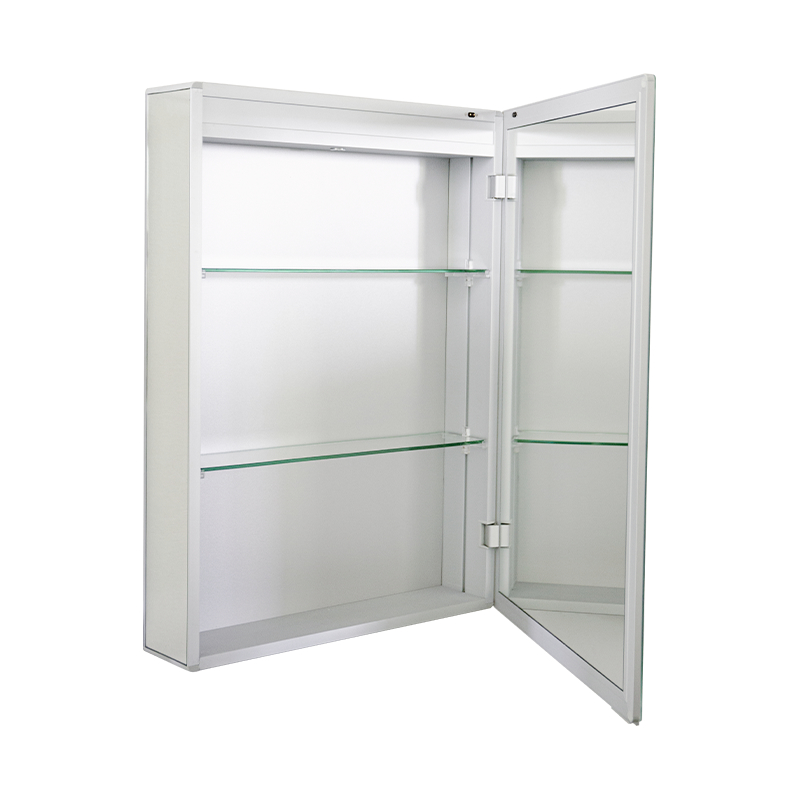 Armadietto con specchio da bagno a LED ad anta singola con specchio per il trucco antiappannamento Armadietto con specchio da bagno a LED ad anta singola con specchio per il trucco antiappannamento