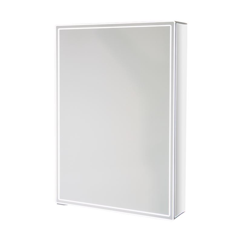 Armadietto con specchio da bagno a LED impermeabile a porta singola in lega di alluminio Armadietto con specchio da bagno a LED impermeabile a porta singola in lega di alluminio