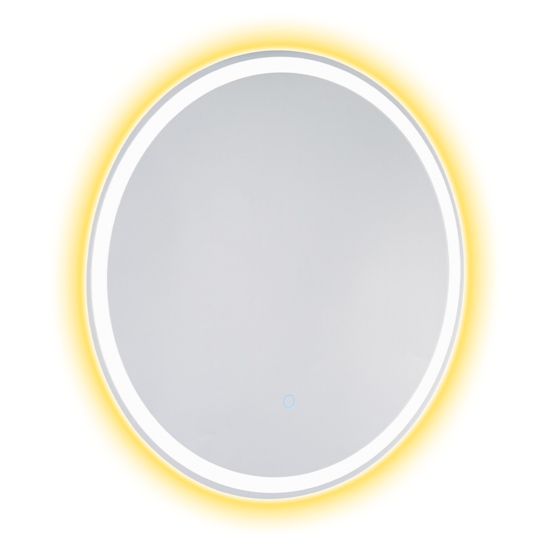 Specchio da bagno retroilluminato antiappannante con regolazione intelligente a LED con telaio in alluminio