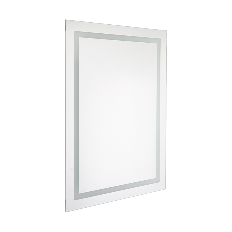 Specchio da bagno retroilluminato antiappannante con regolazione intelligente a LED con telaio in alluminio