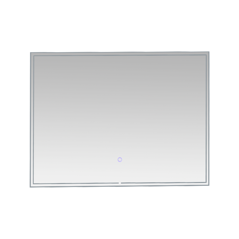 Specchio da bagno retroilluminato antiappannante con regolazione intelligente a LED con telaio in alluminio