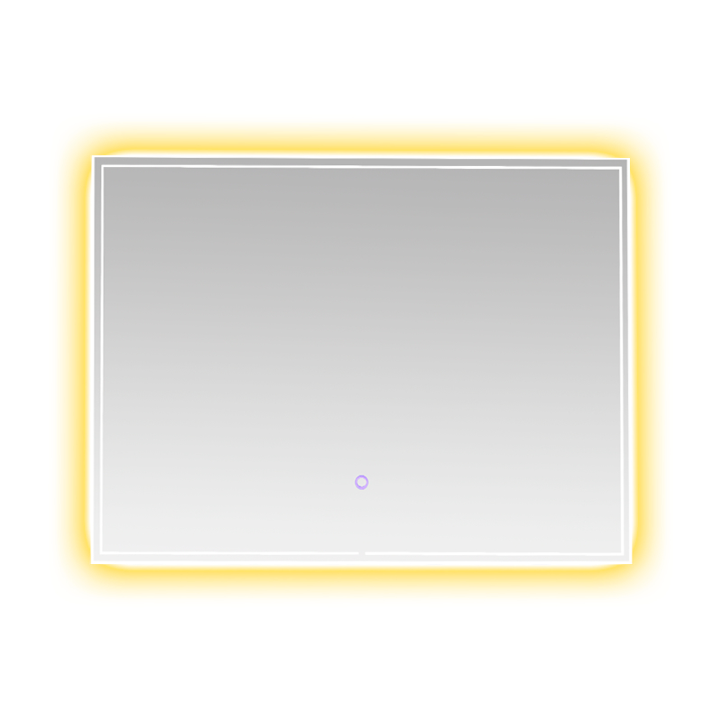 Specchio da bagno retroilluminato antiappannante con regolazione intelligente a LED con telaio in alluminio