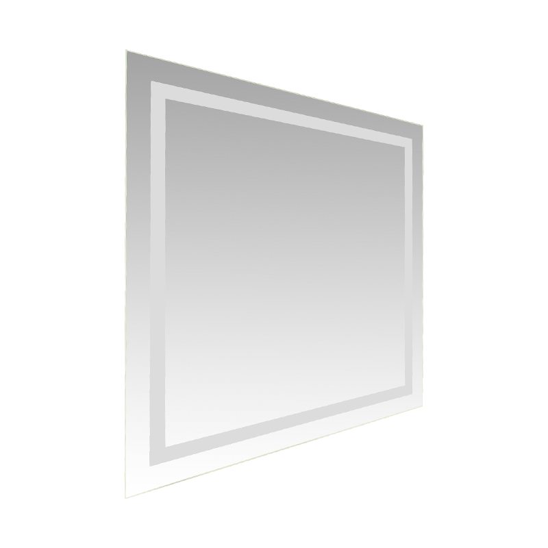 Specchio da bagno retroilluminato antiappannante con regolazione intelligente a LED con telaio in alluminio