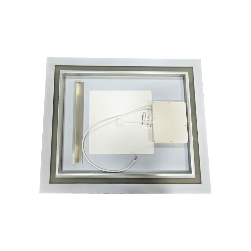 Specchio da bagno retroilluminato antiappannante con regolazione intelligente a LED con telaio in alluminio