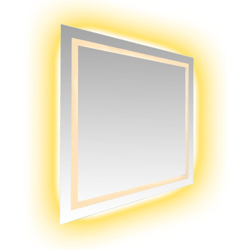 Specchio da bagno retroilluminato antiappannante con regolazione intelligente a LED con telaio in alluminio